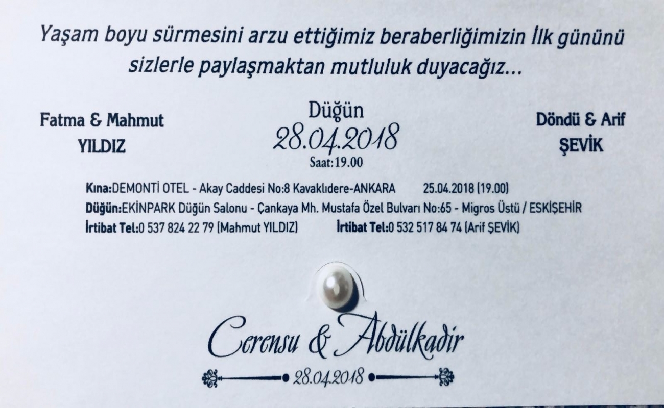 Abdülkadir ŞEVİK - Davetiye